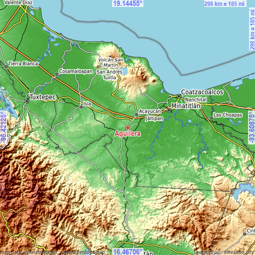 Topographic map of Aguilera