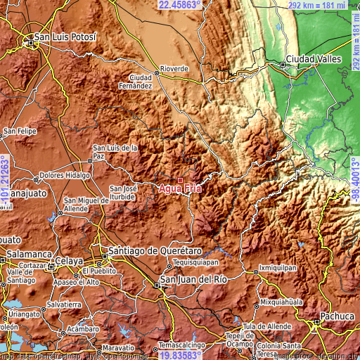 Topographic map of Agua Fría