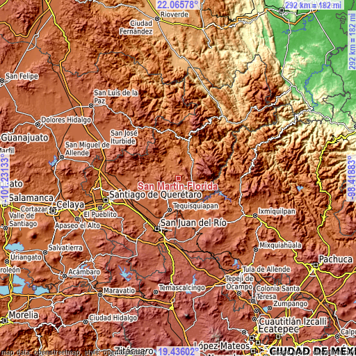 Topographic map of San Martín Florida