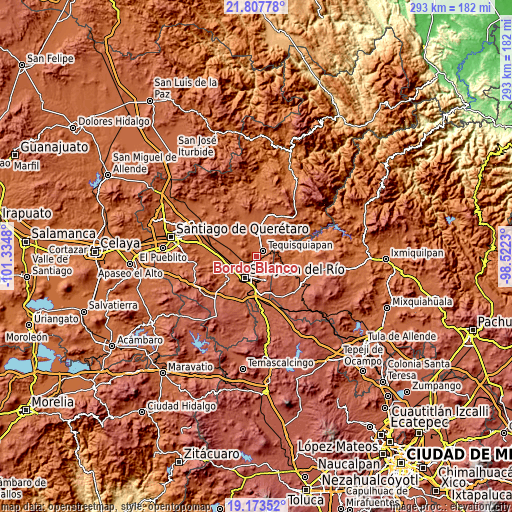 Topographic map of Bordo Blanco