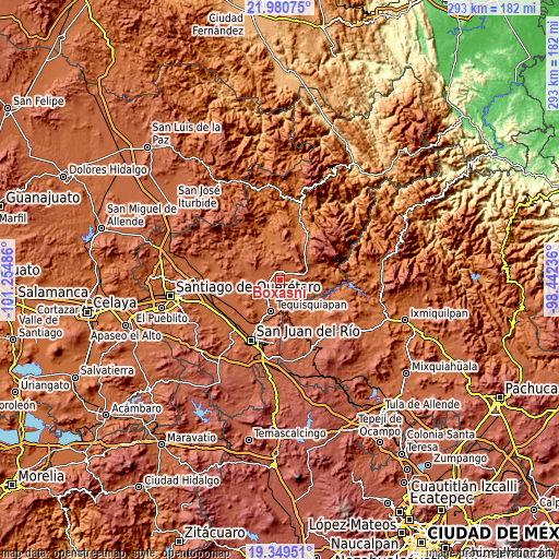 Topographic map of Boxasní