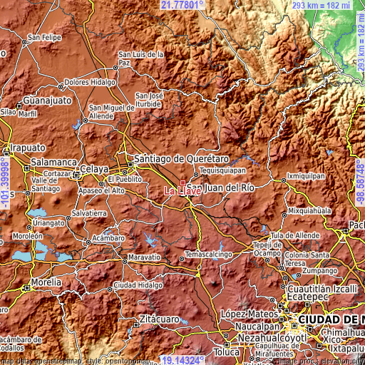 Topographic map of La Llave