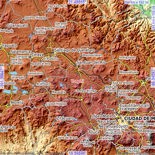 Topographic map of Yosphí