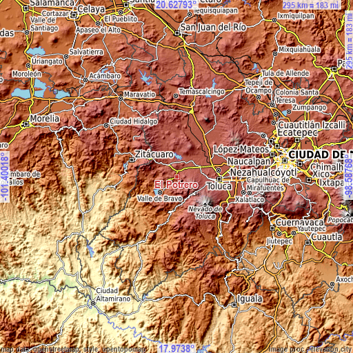 Topographic map of El Potrero