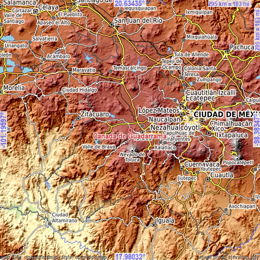 Topographic map of Cañada de Guadarrama