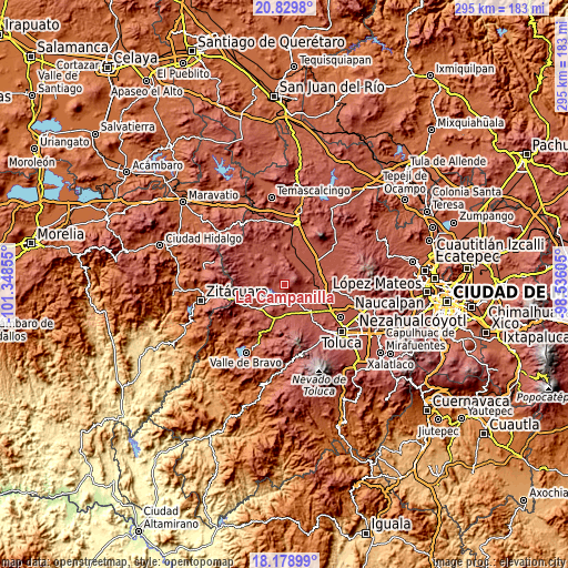 Topographic map of La Campanilla