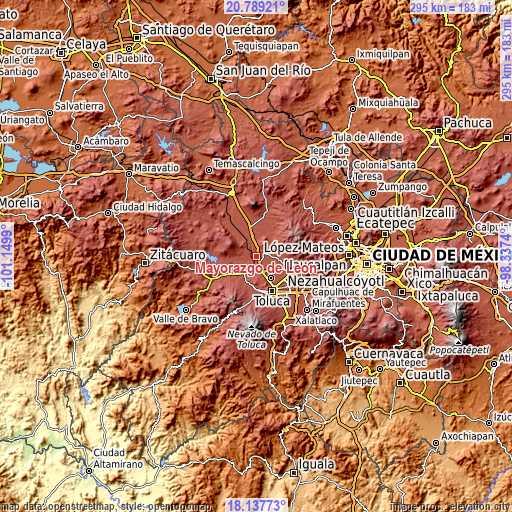 Topographic map of Mayorazgo de León