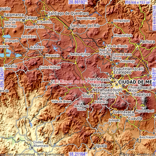 Topographic map of El Rincón de los Perales