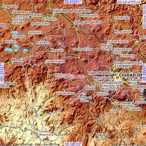 Topographic map of Cuadrilla Vieja