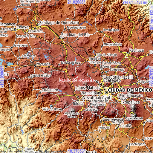 Topographic map of Barrio de Boyecha