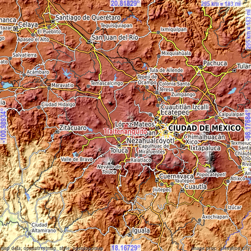 Topographic map of Tlaltenanguito