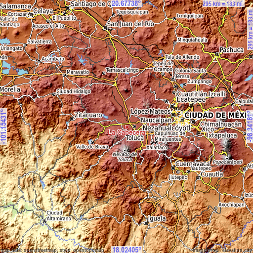 Topographic map of La Cabecera