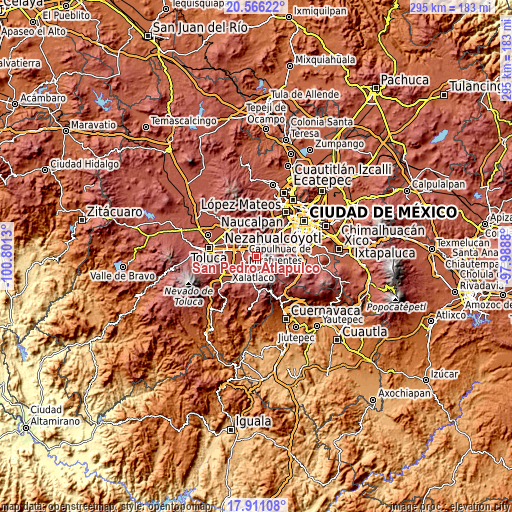 Topographic map of San Pedro Atlapulco