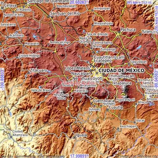 Topographic map of Santiago Analco