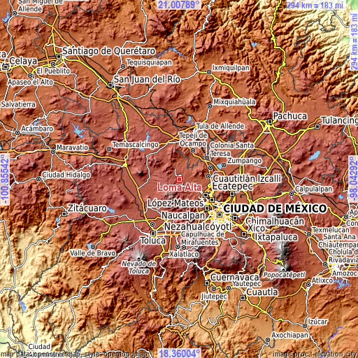 Topographic map of Loma Alta