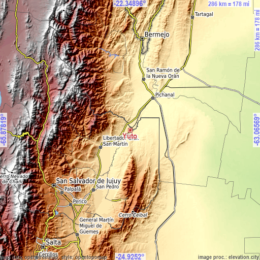 Topographic map of Yuto