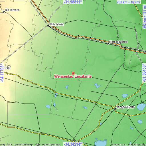 Topographic map of Wenceslao Escalante