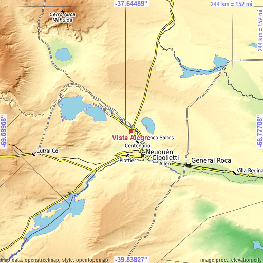 Topographic map of Vista Alegre