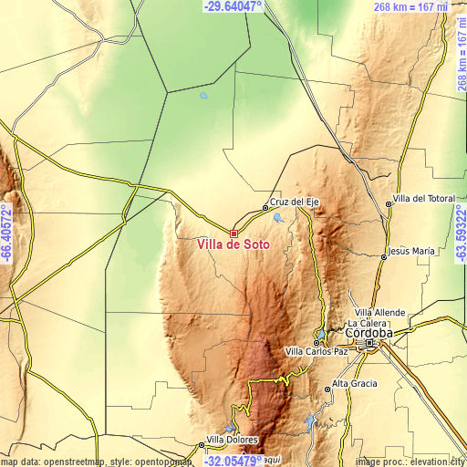 Topographic map of Villa de Soto