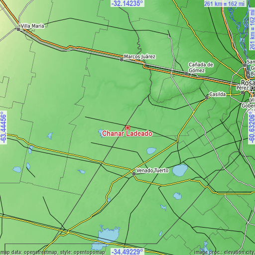 Topographic map of Chañar Ladeado