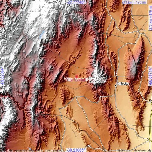 Topographic map of Villa Castelli