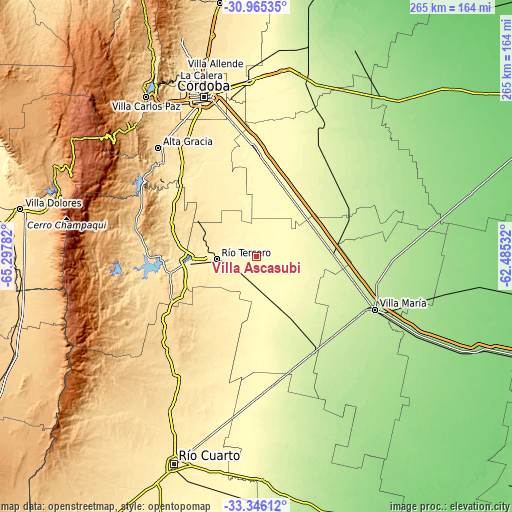 Topographic map of Villa Ascasubi