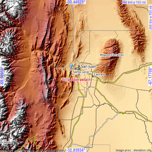 Topographic map of Villa Aberastain