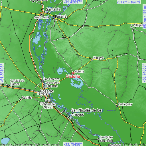 Topographic map of Victoria
