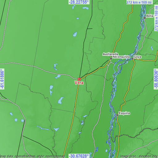 Topographic map of Vera