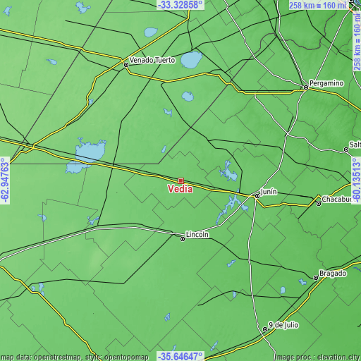 Topographic map of Vedia