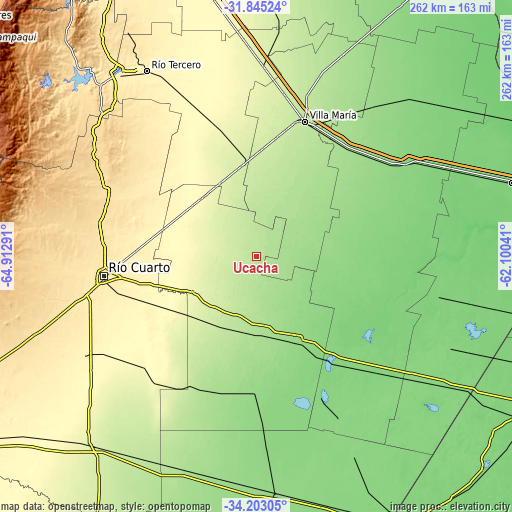 Topographic map of Ucacha