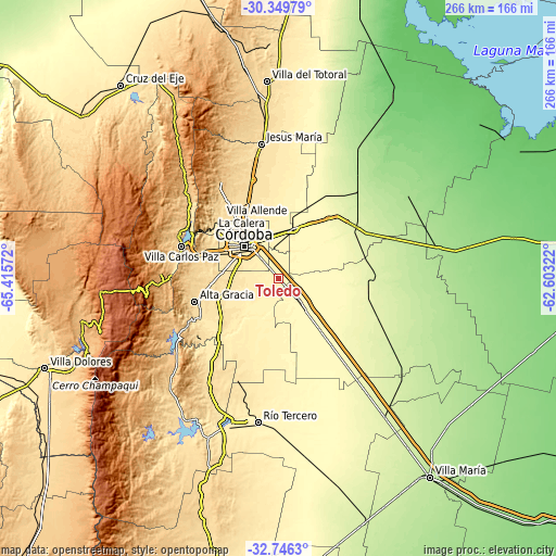 Topographic map of Toledo