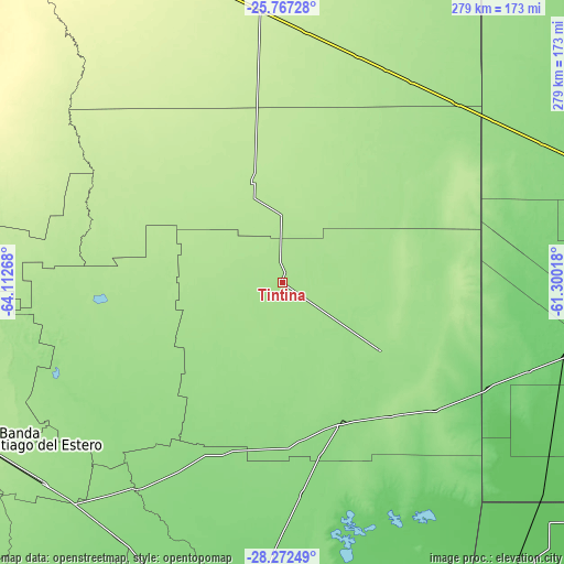 Topographic map of Tintina