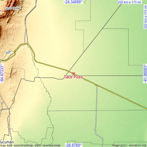 Topographic map of Taco Pozo