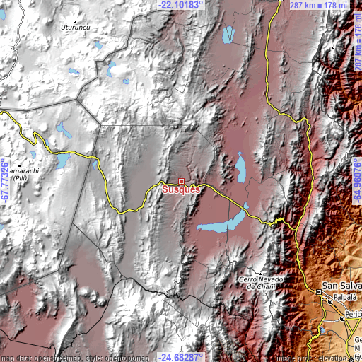 Topographic map of Susques