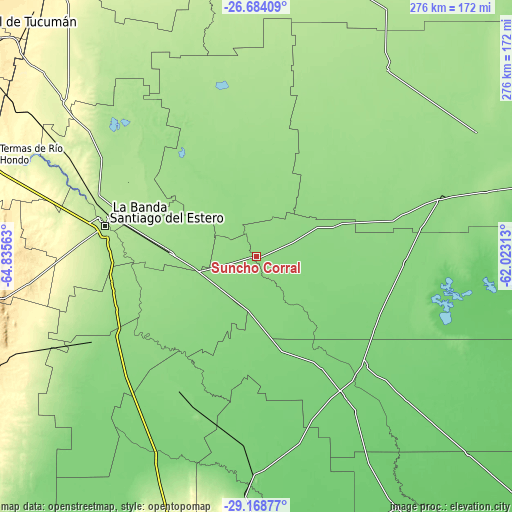 Topographic map of Suncho Corral