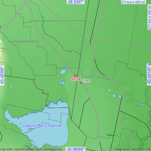 Topographic map of Selva