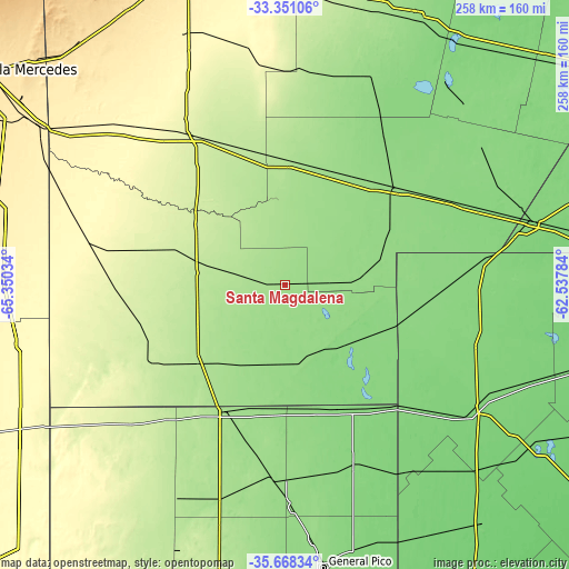 Topographic map of Santa Magdalena