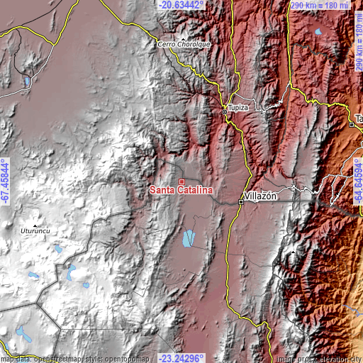 Topographic map of Santa Catalina
