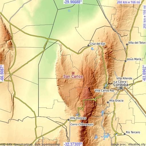 Topographic map of San Carlos