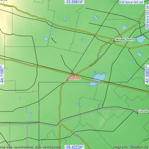 Topographic map of Rufino