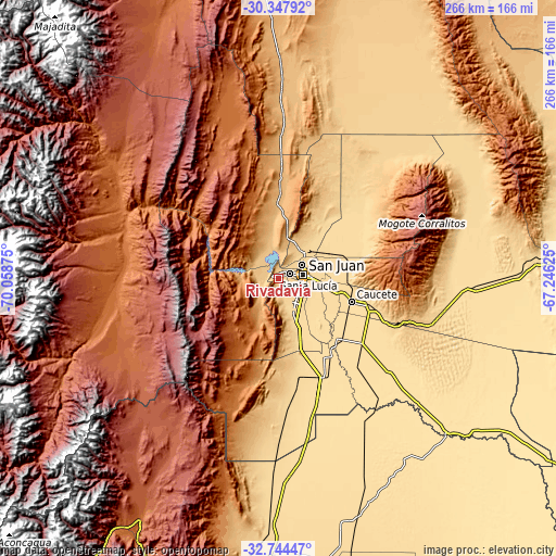 Topographic map of Rivadavia