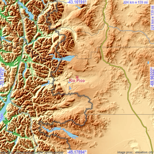 Topographic map of Río Pico