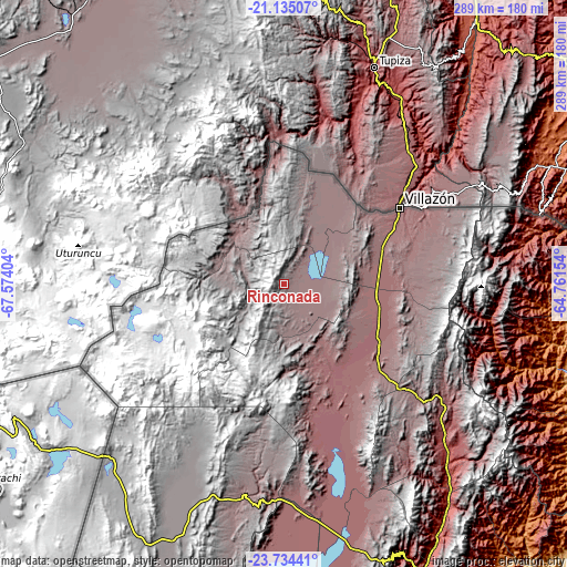 Topographic map of Rinconada