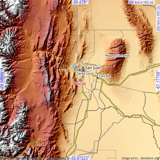 Topographic map of Pocito