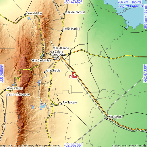 Topographic map of Pilar