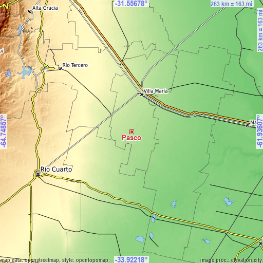 Topographic map of Pasco