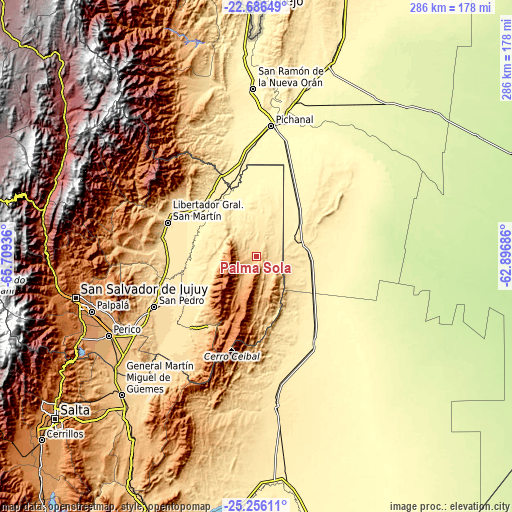 Topographic map of Palma Sola