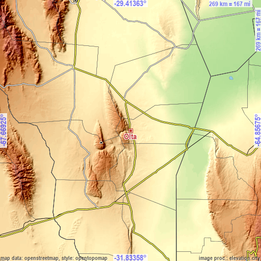 Topographic map of Olta