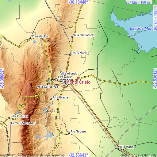 Topographic map of Monte Cristo